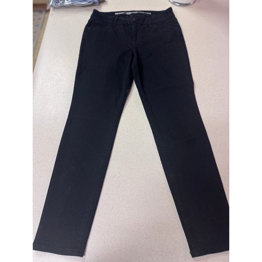 Old Navy Super Skinny Jeans Womens 4 Short Black Mid Rise Stretch Denim Pants